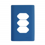 Placa p/ 3 Tomadas 4x2 - Novara Azul Fosco